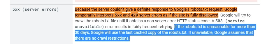 contradicción documentación de google robots.txt error